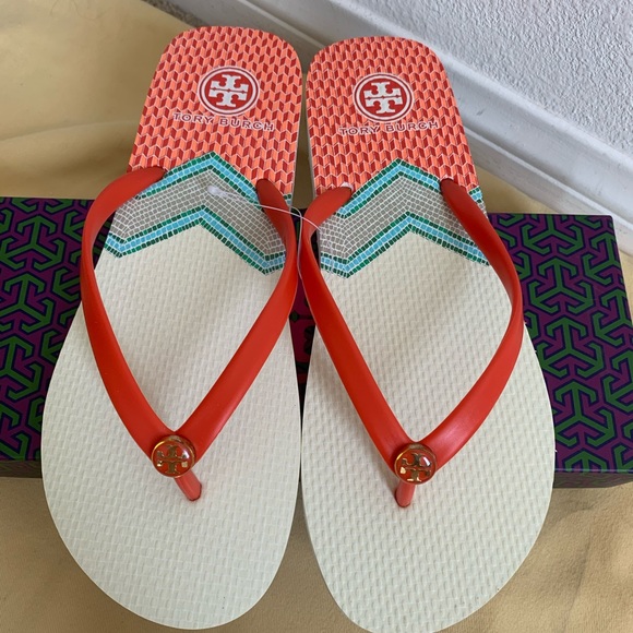 Tory Burch Shoes - NIB Tory Burch Logo Thin Flip Flops